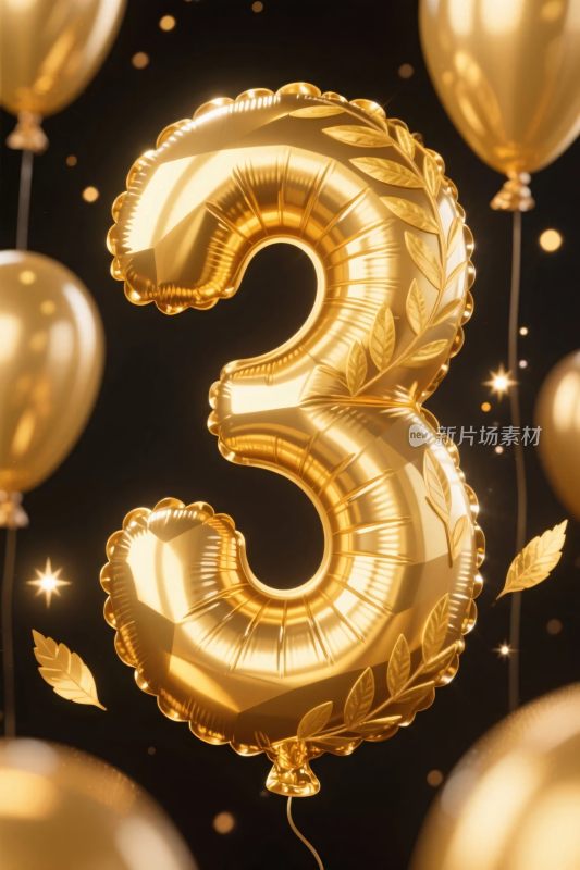 金色数字气球装饰