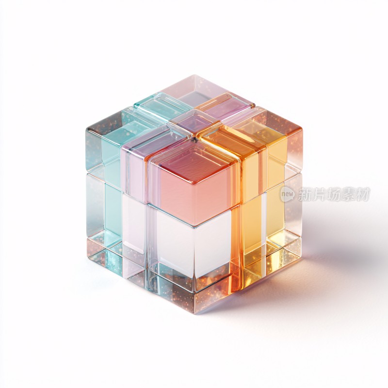 彩色透明立方体