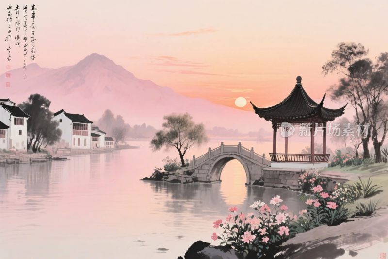 古风山水风景图