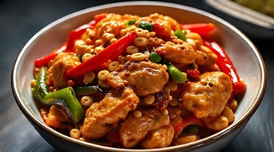 香辣鸡丁玉米粒