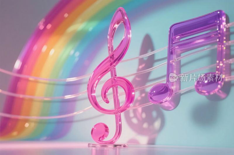 梦幻音乐符号与彩虹