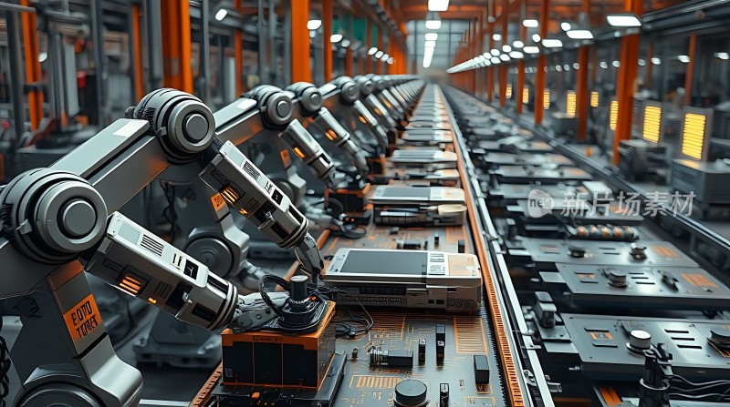 智能生产线上的机器人手臂