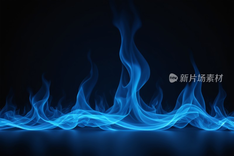 黑色背景蓝色火焰特写高清图片