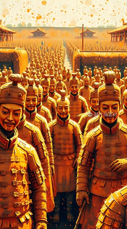 兵马俑阵列威武壮观