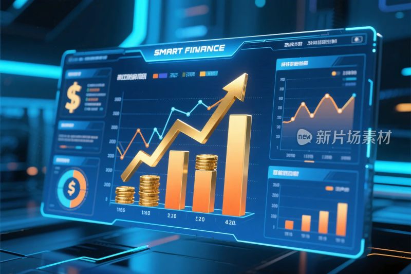 金融数据增长的科技画面