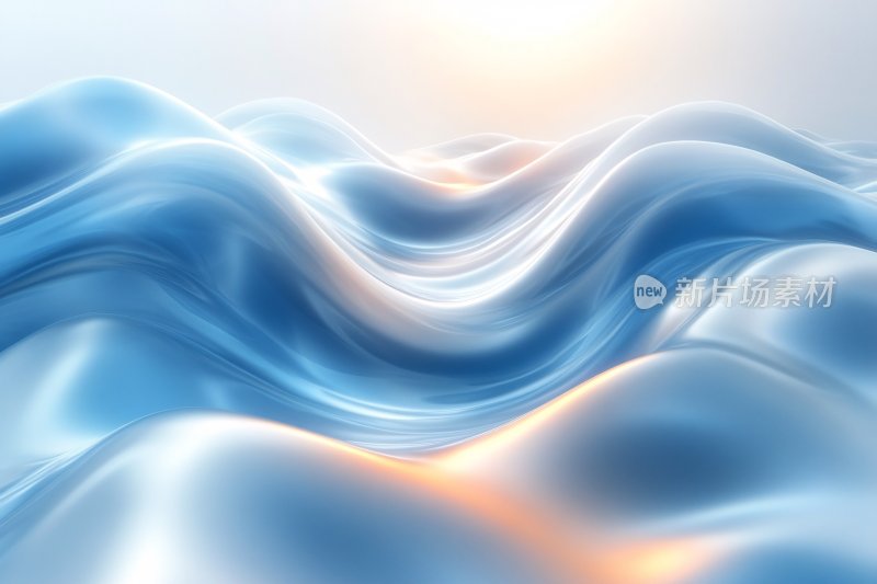 蓝色波浪质感插画背景