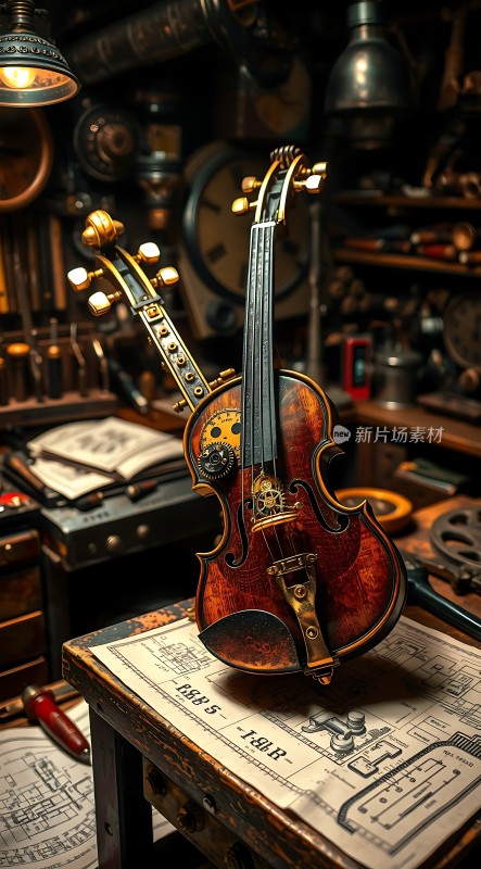 机械与艺术的交响曲蒸汽朋克小提琴