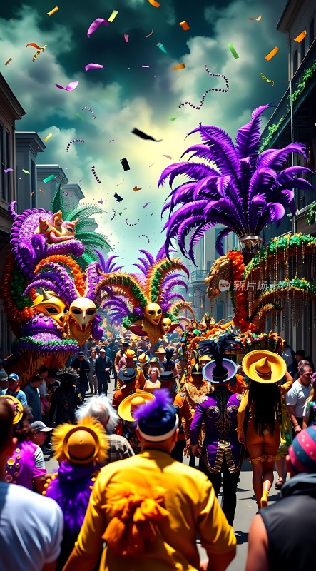 狂欢节上的绚丽游行