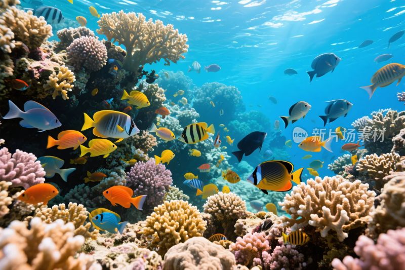 海底珊瑚与热带鱼