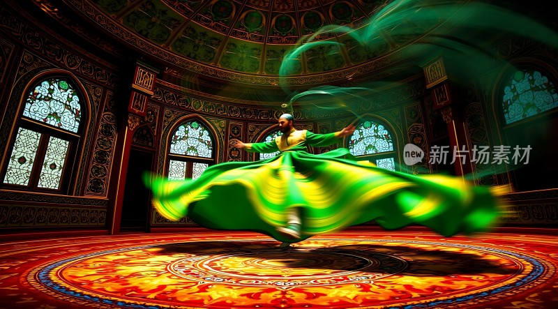 旋转舞者与华丽宫殿