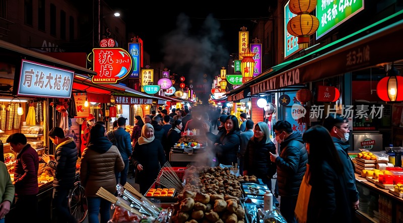 夜市繁华美食街