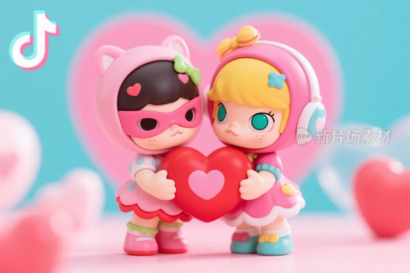 可爱卡通玩偶爱心插画