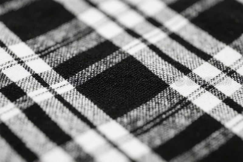 黑白格纹布料特写