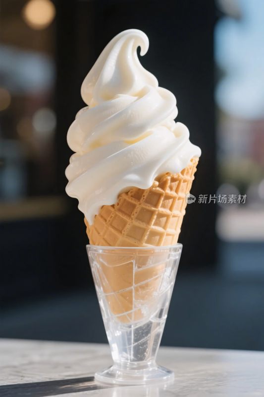 冰淇淋甜筒特写