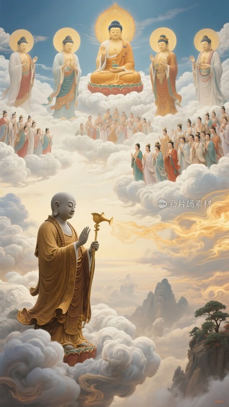 佛祖与菩萨云中显圣