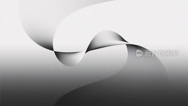 黑白曲线抽象背景图