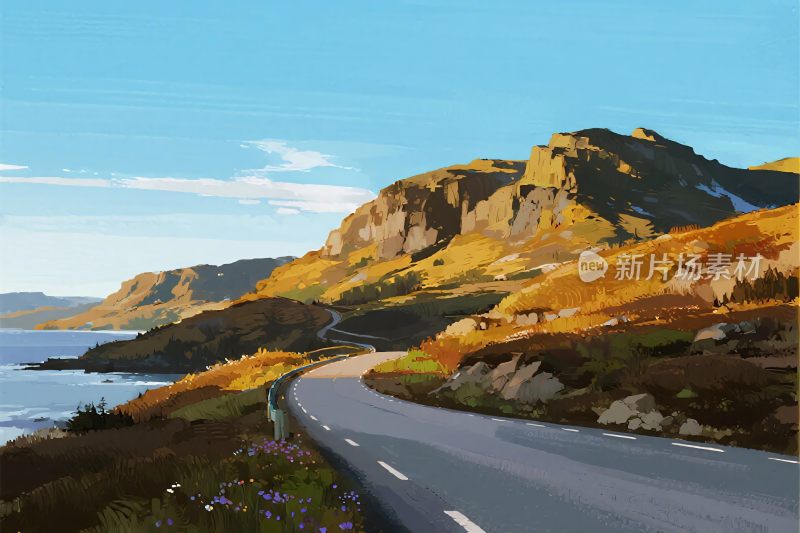 山间公路风景图