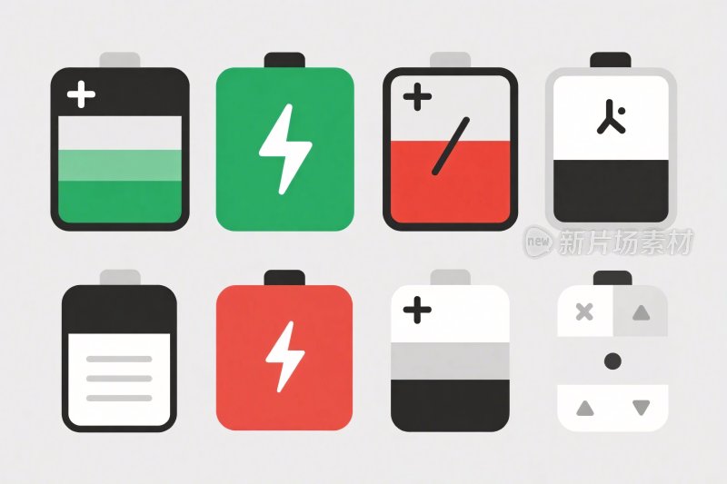电池图标插画集合