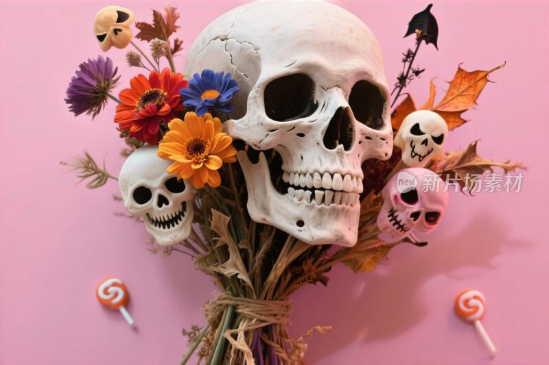 骷髅花朵糖果装饰