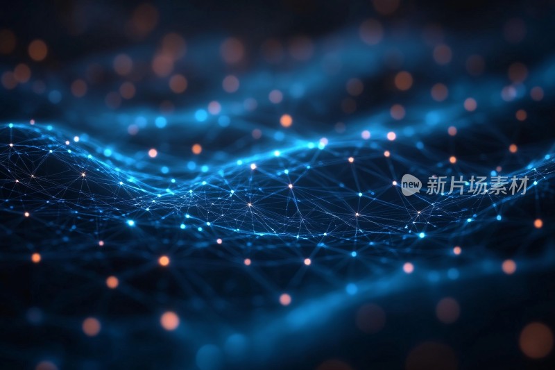 蓝色科技感网络线条背景