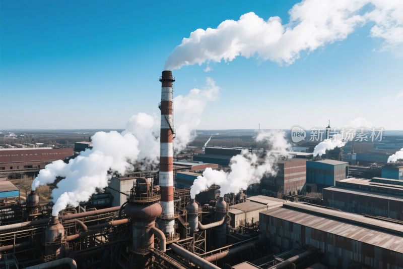 工业工厂烟囱排放场景