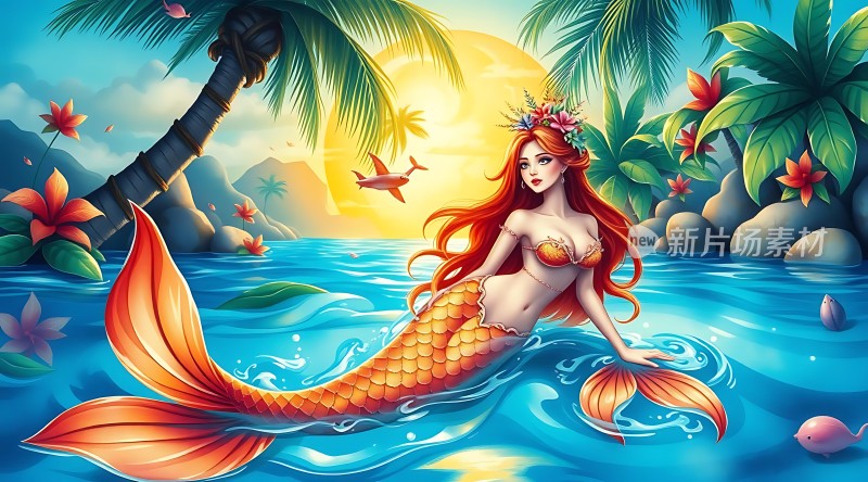 阳光下的美人鱼与热带风情