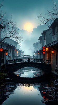 古桥夜色映水乡 古桥夜色映水乡