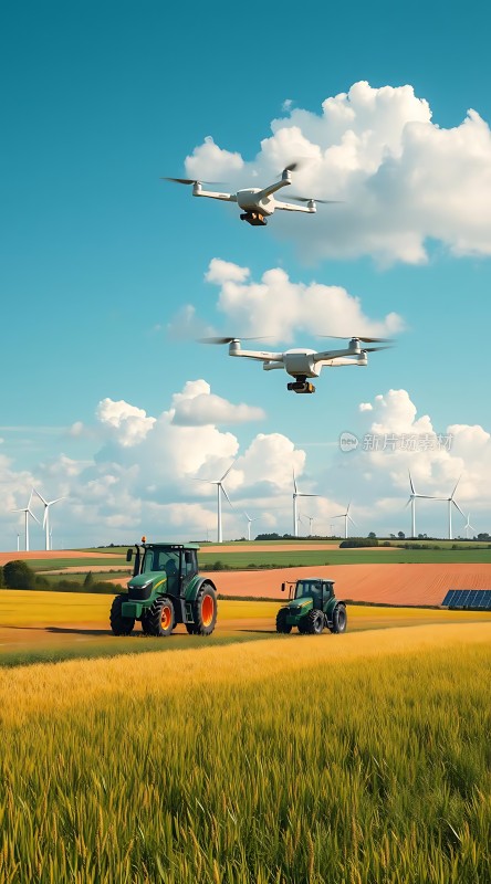 科技助力农业新时代无人机与拖拉机协同作业