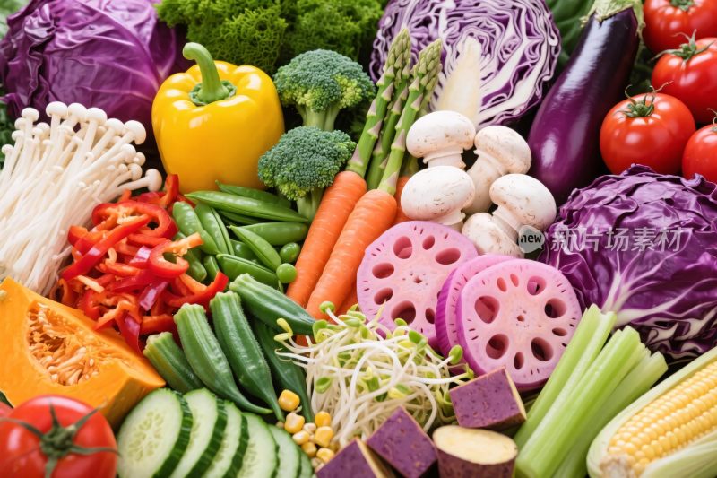 新鲜蔬果丰富展示