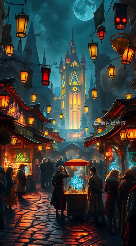 夜市集市上的神秘交易