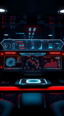 未来驾驶舱控制台界面