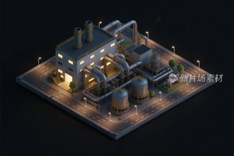 工业设施等距插画