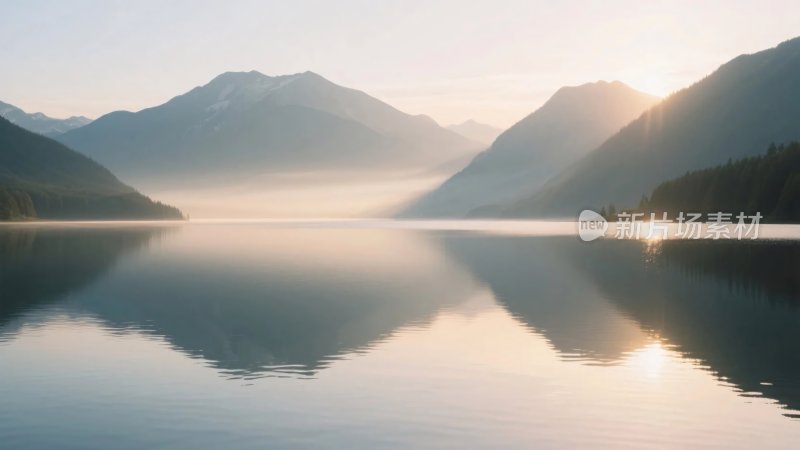 山水湖泊风景图
