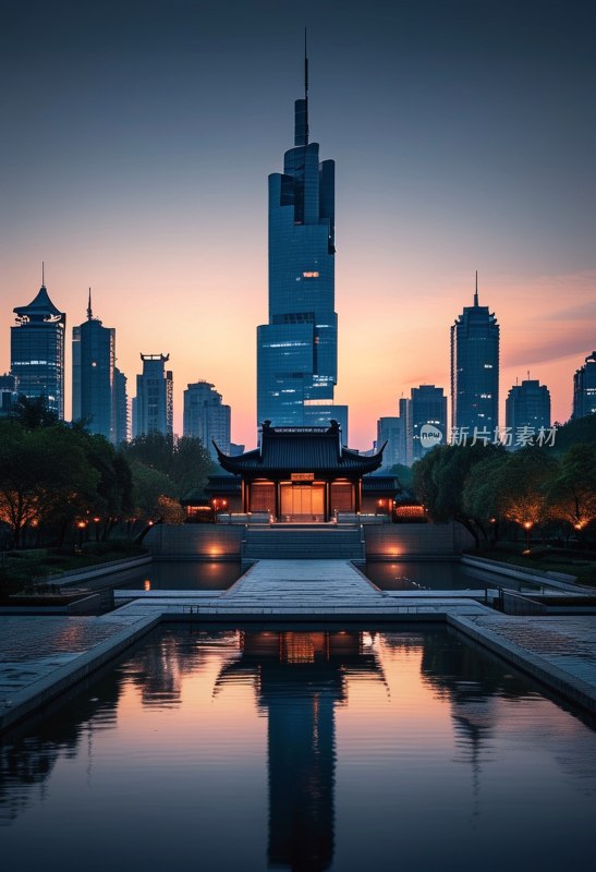 南京夜景摩天楼