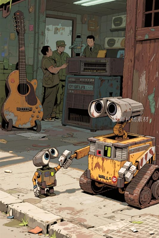 复古场景机器人互动
