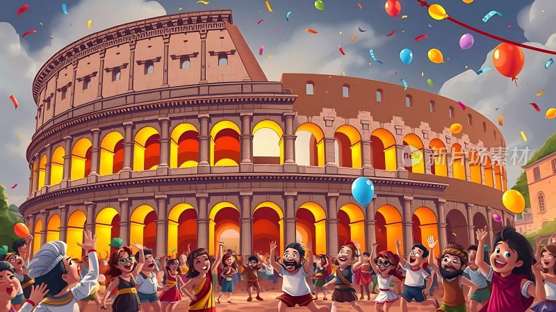 古罗马狂欢节上的欢乐时光