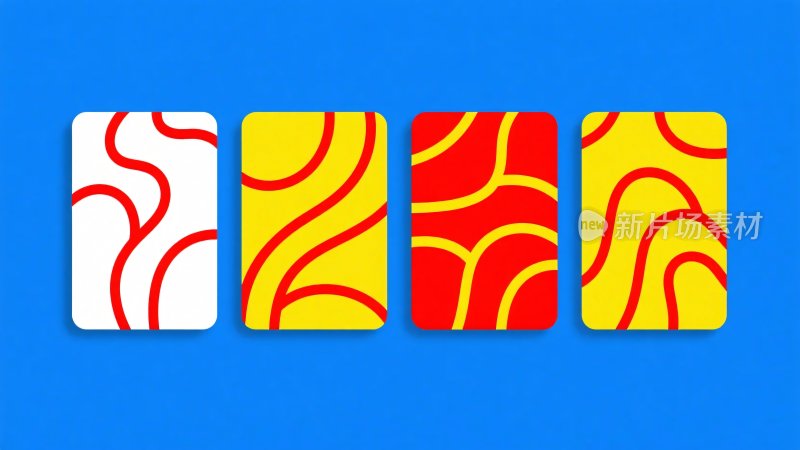 彩色图案卡片插画