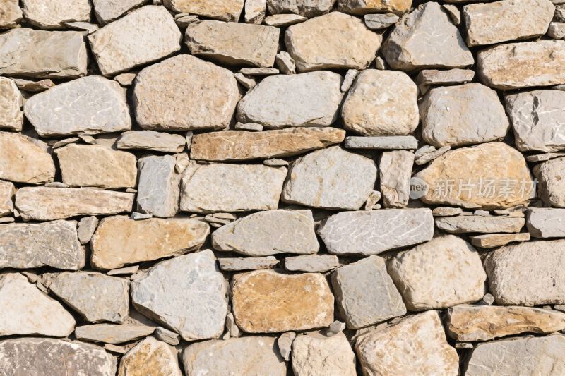 石块堆砌的石墙纹理