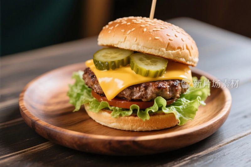 美味汉堡食物特写