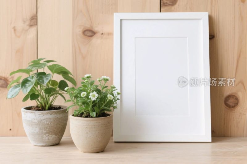 简约花盆相框装饰图