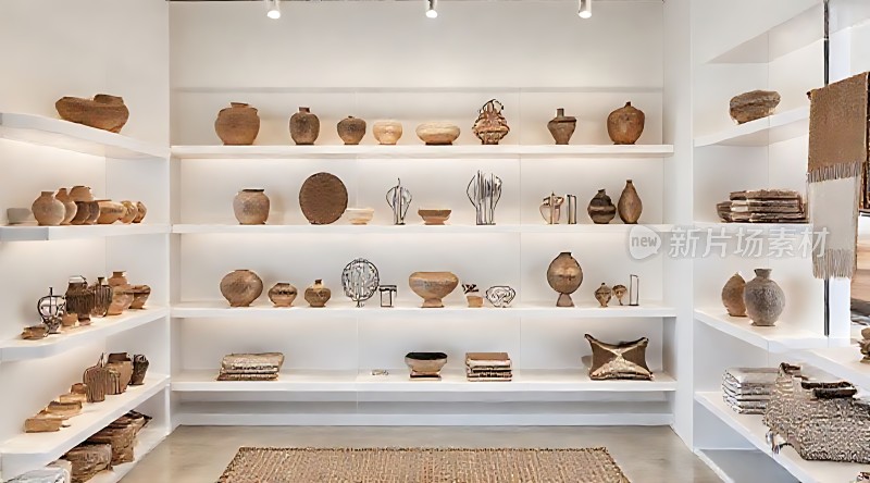 陶艺展示精美器皿陈列