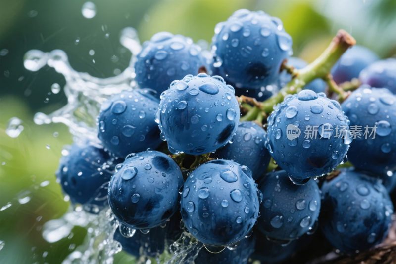 带水珠的葡萄特写