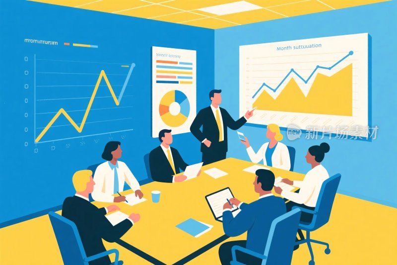 商务会议场景插画