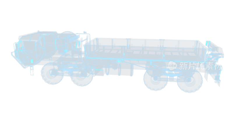 大卡车空车 大货车汽车 科幻透明赛博朋克