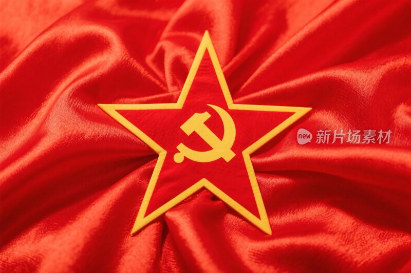 红色绸缎五角星标志