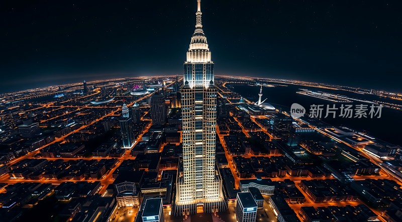 璀璨都市夜景高楼耸立灯火辉煌