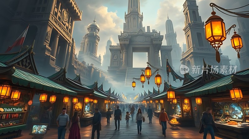 古风集市繁华夜市