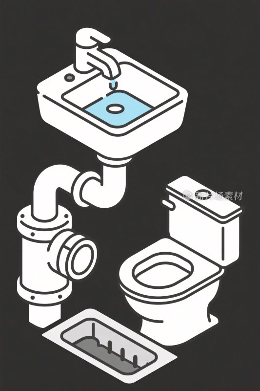 卫生间设施插画