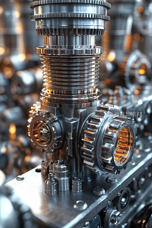 精密机械齿轮部件特写