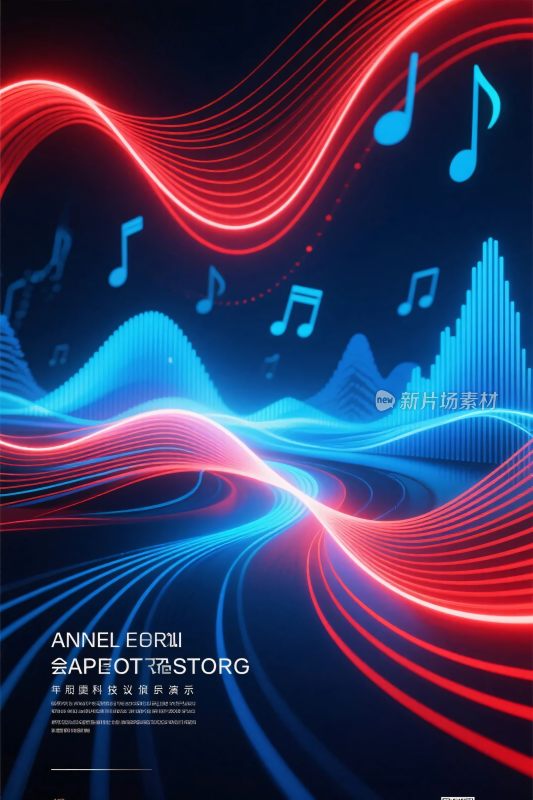 彩色音波音符艺术图